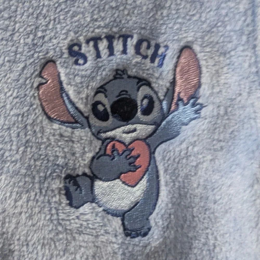 Disney  Kids Blue Stitch Fleece Hoodie With Ears, Size Small (7/8)
